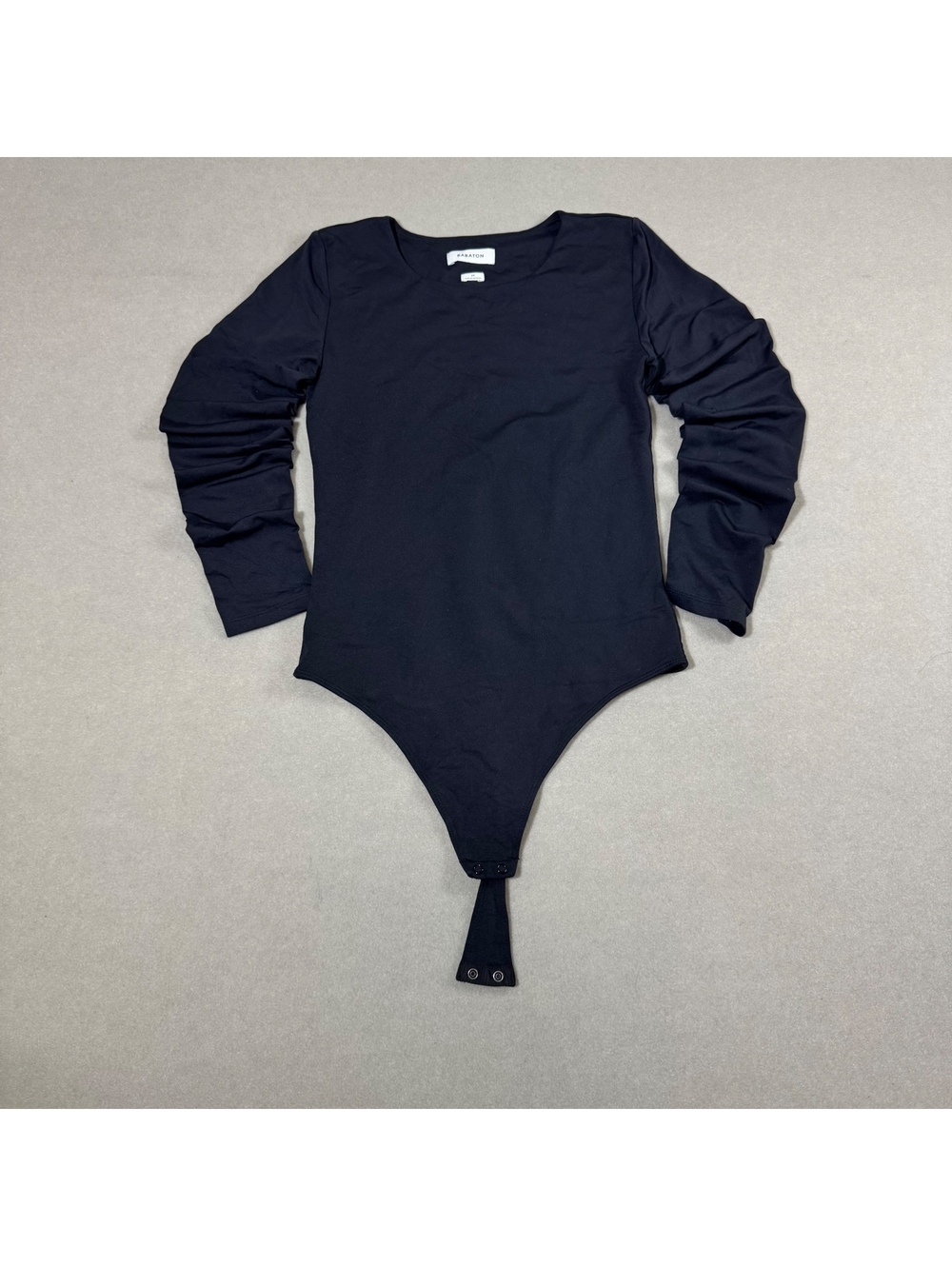 Babaton Long Sleeve Thong Bodysuit Womens Medium Black Scoop Neck Aritzia